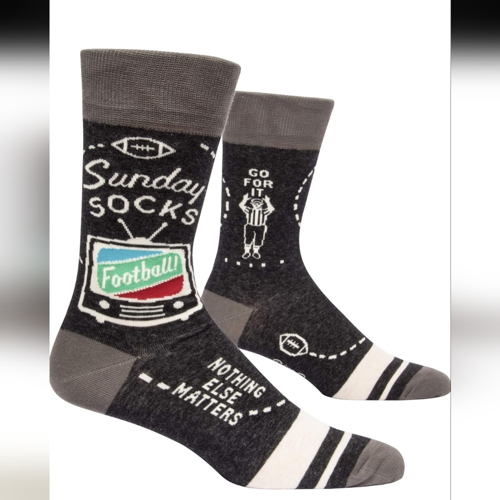 Blue Q Men's Crew Socks Sunday Football Socks  Nothing Else Matters